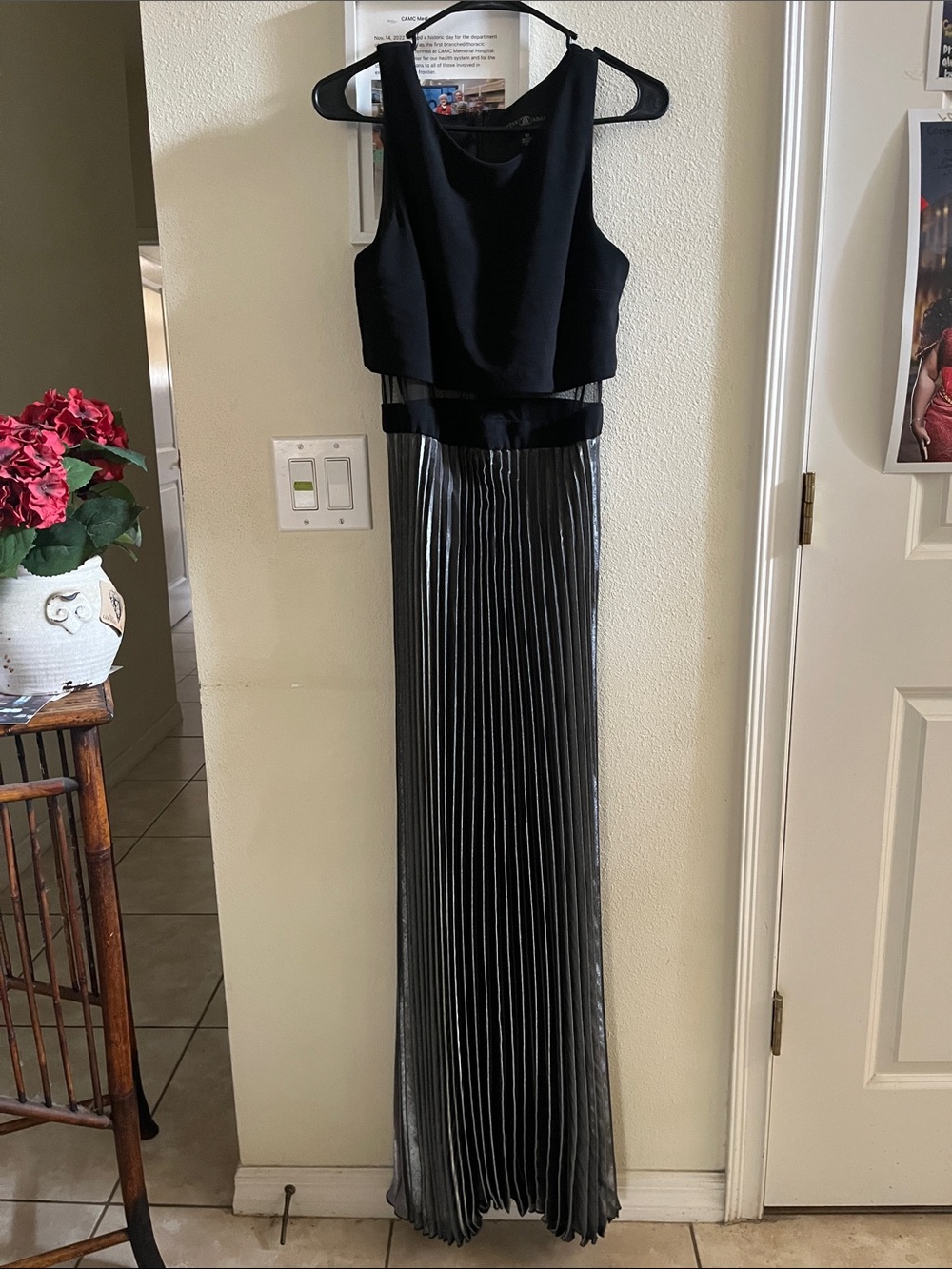 Black & Silver Two-Piece Evening Dress